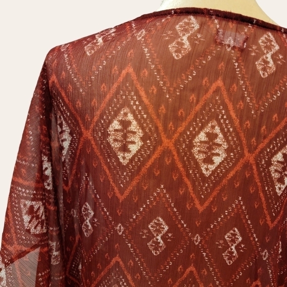 Hollister Poncho Sheer Top Sz Small Crochet Edge - Picture 4 of 5